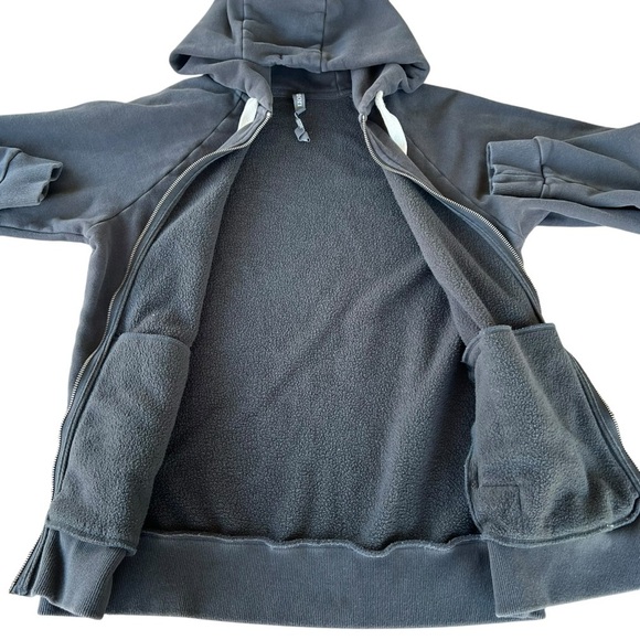 Vuori Restore Oversized Full Zip Hoodie Washed Gray Thick Cozy Pockets Hood XS - Picture 4 of 13